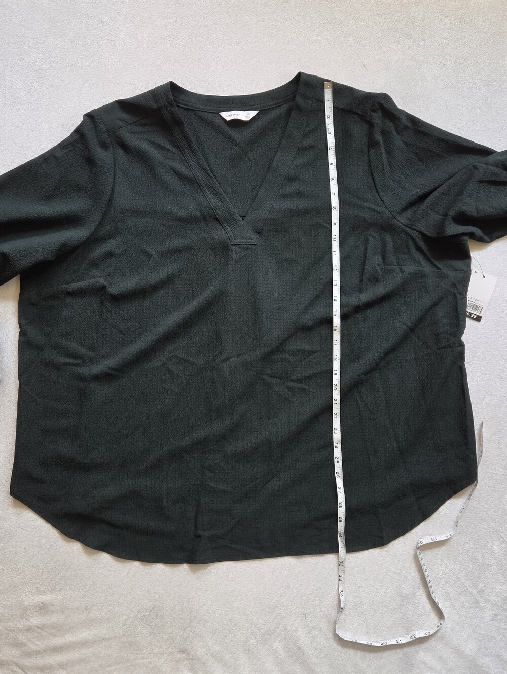 Dark green V-Neck Knit Top